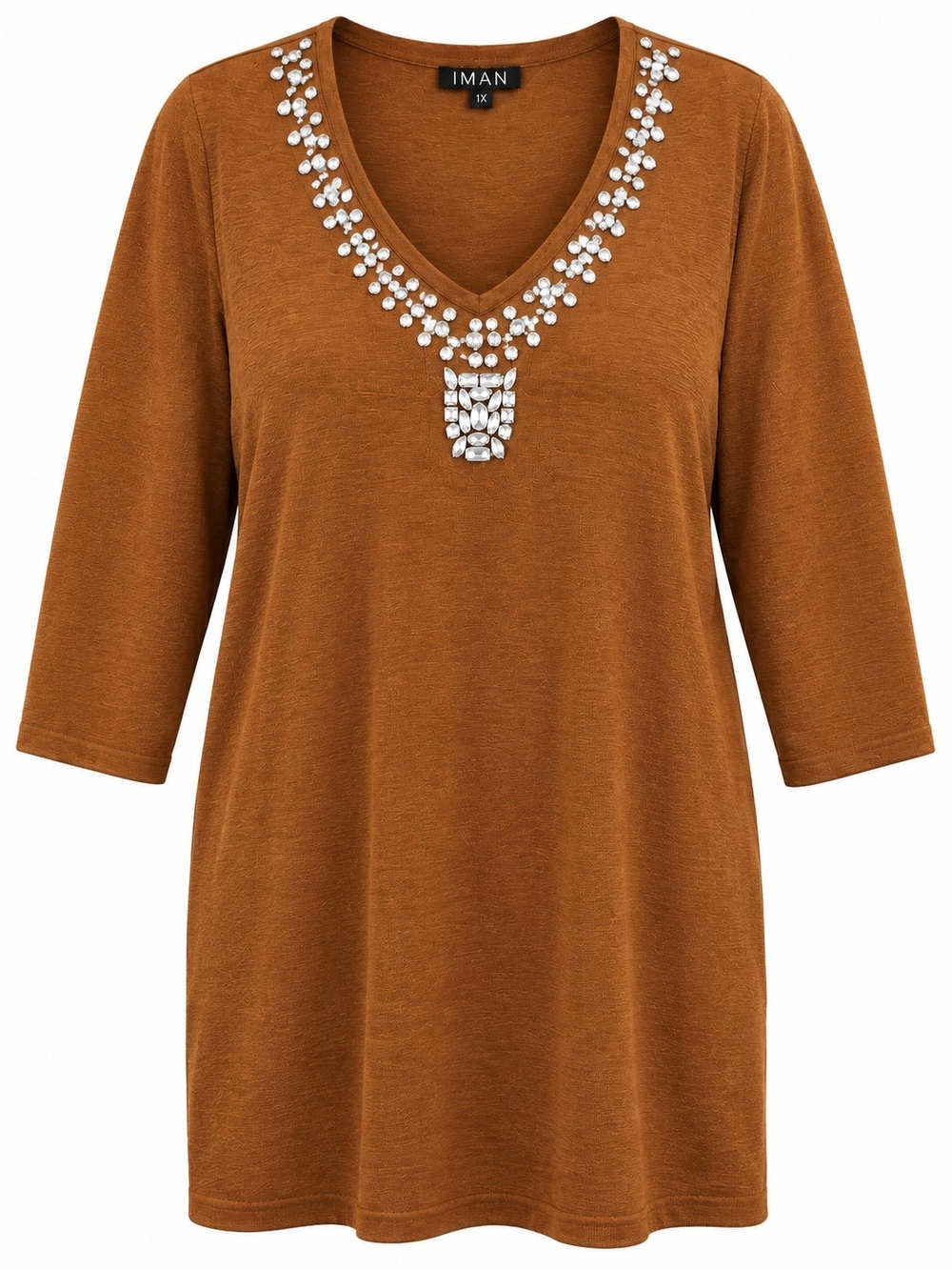 IMAN 2pc SET Burnt Orange V-Neck Sweater & Snake Printed Wide-Leg Pants SIZE XL - Picture 5 of 6